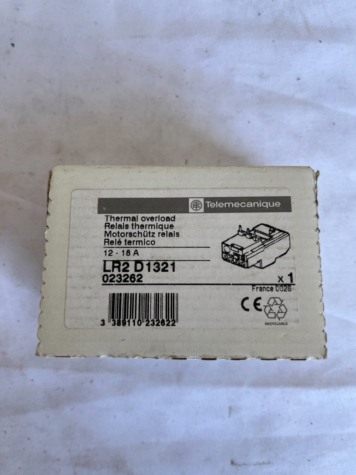 Telemecanique LR2 D1321 Thermal Overload Relay 12-18A New Spare Unit