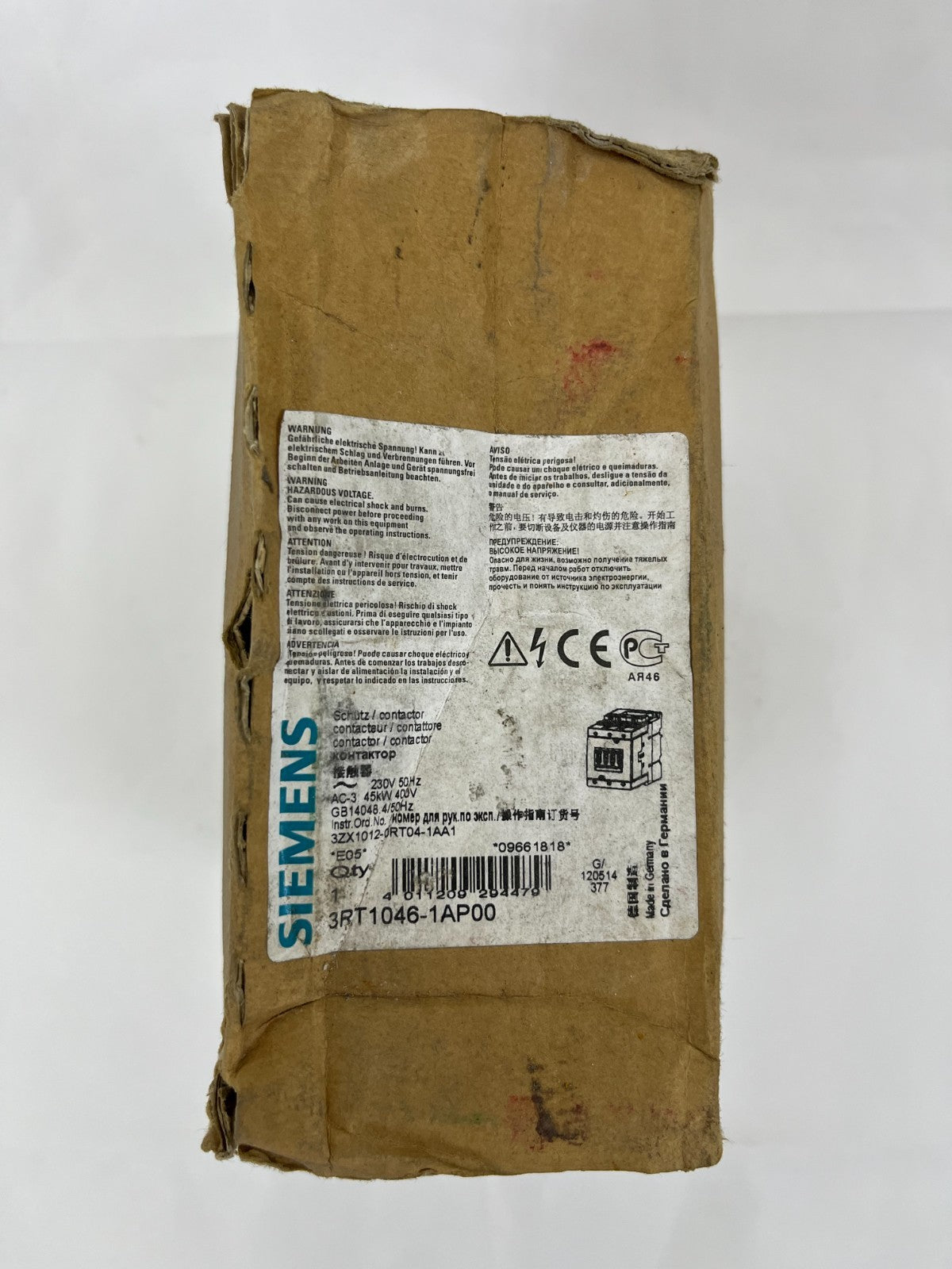 Siemens 3RT1046-1AP00 SIRIUS Power Contactor 3-Pole 95A 230V AC 45kW - Used Good