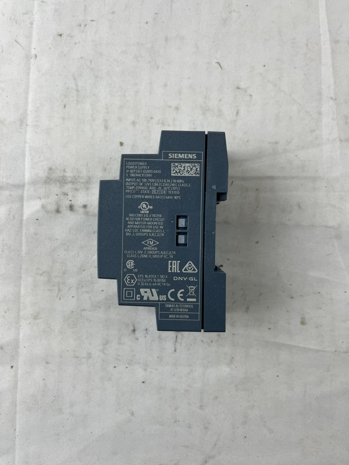 Siemens 6EP3332-6SB00-0AY0 LOGO! Power Supply 12V DC 1.9A Used Spare Part