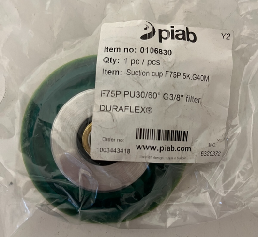 Piab Suction Cup F75P.5K.G40M G3/8" Filter DURAFLEX New - Never Used