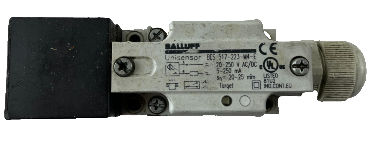 Balluff BES 517-223-M4-E Unisensor Inductive Sensor 20-250V AC/DC 20-25mm Used