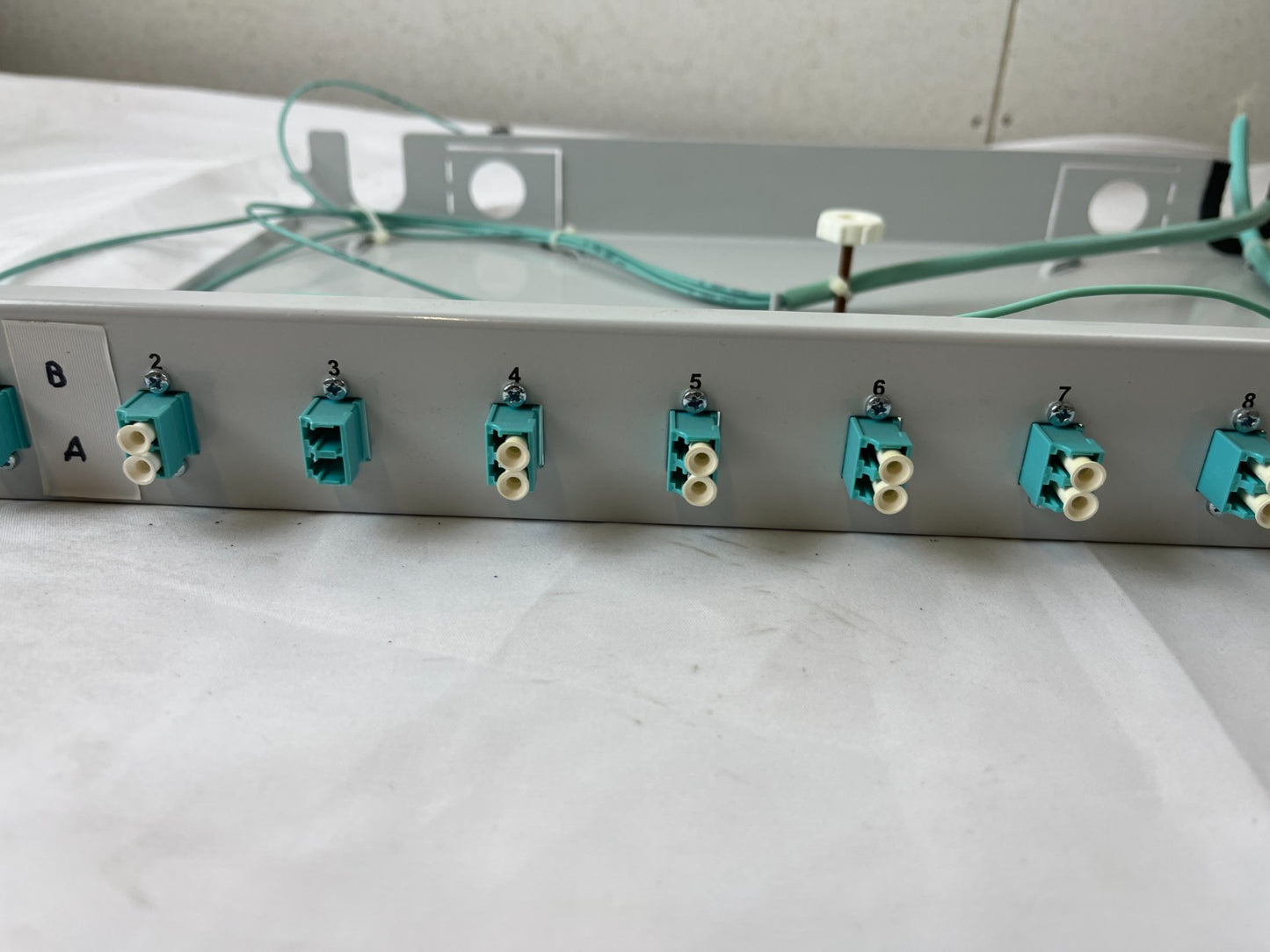 12 Port LC Duplex Fiber Optic Patch Panel Rack Mount OM3 Aqua MMF Used SPare