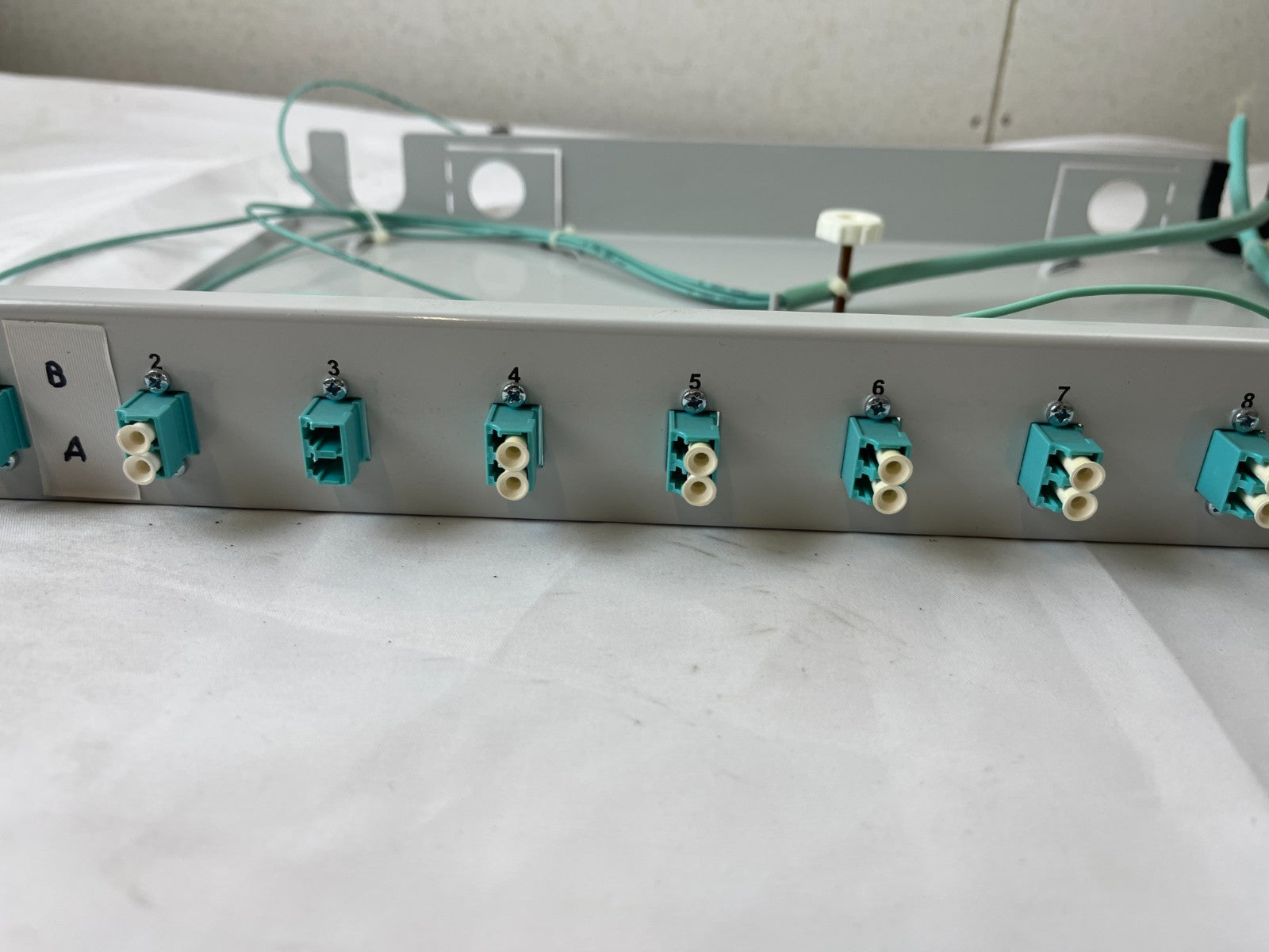 12 Port LC Duplex Fiber Optic Patch Panel Rack Mount OM3 Aqua MMF Used SPare