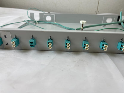 12 Port LC Duplex Fiber Optic Patch Panel Rack Mount OM3 Aqua MMF Used SPare