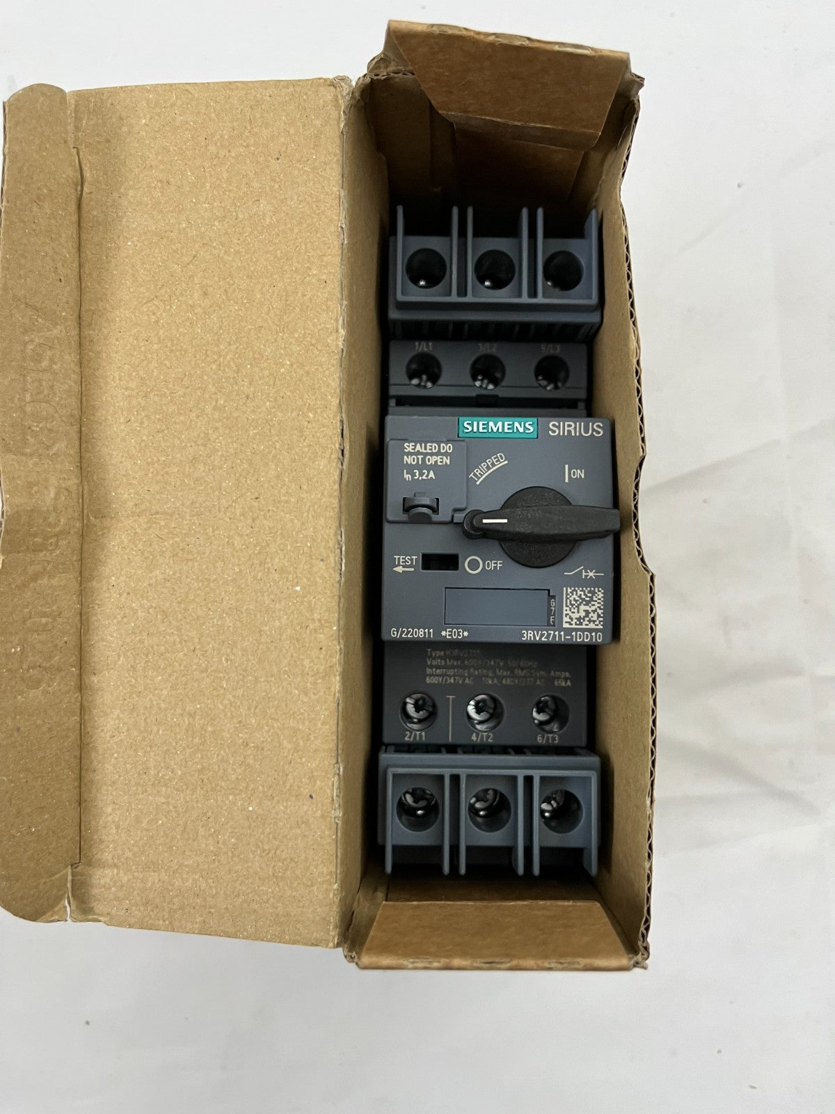 Siemens 3RV2711-1DD10 SIRIUS Motor Protection Circuit Breaker 3.2A S00 New