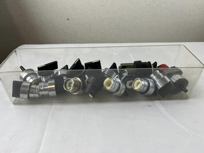 Mixed Lot 22mm Rotary Selector Switch Operators Black Knobs Bundle Spares