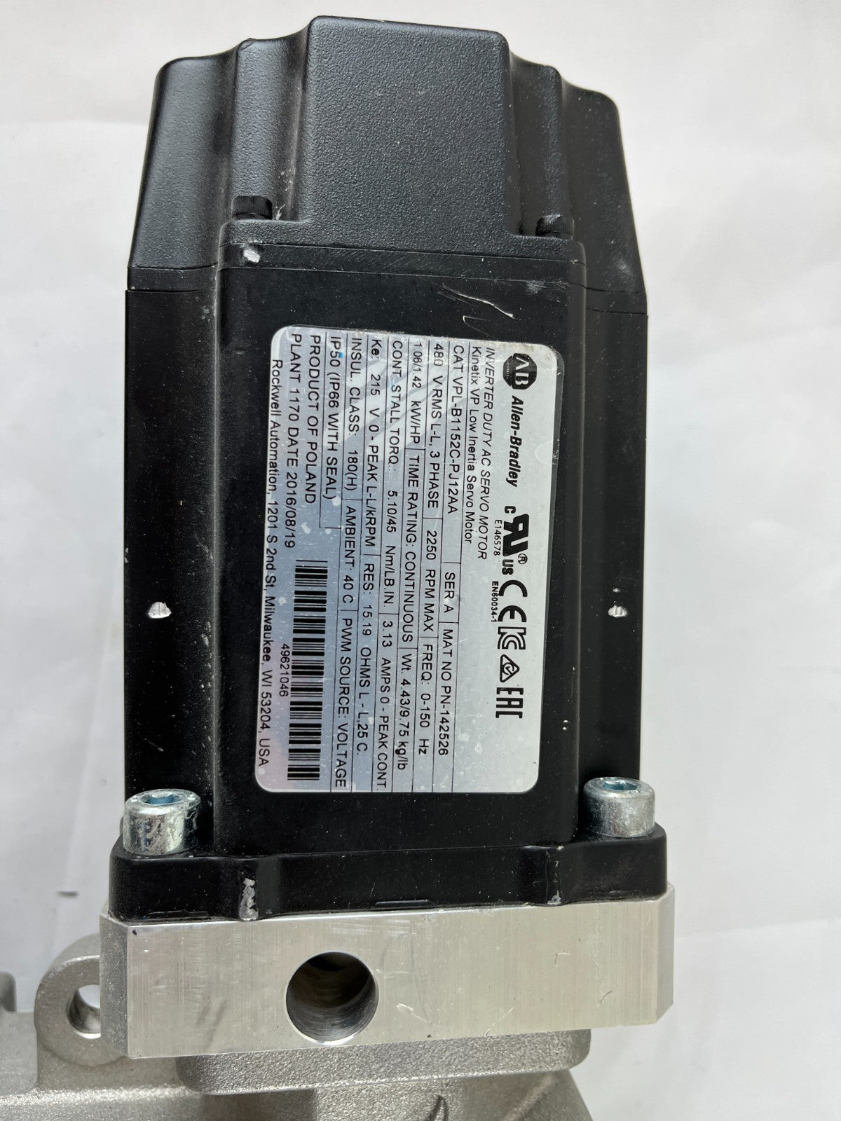Allen-Bradley MPL-B1520F-SJ24AA Servo Motor Wittenstein VDH050-MF1-40 Gearbox