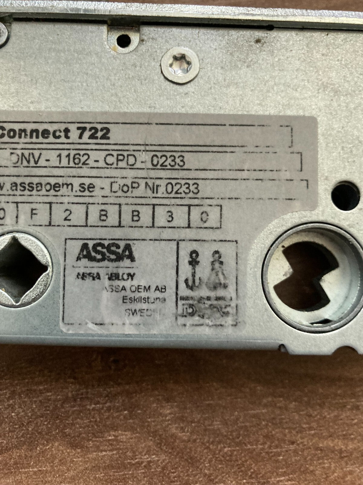 Assa Abloy Lock Case Connect 722 L: 22.5cm Emergency Exit Double Latch