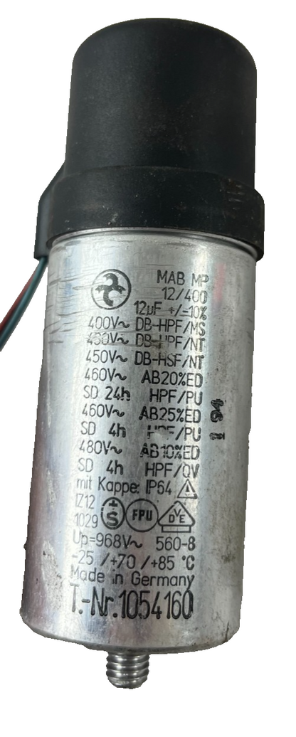 MAB MP 12/400 12µF 400–480V Motor Run Capacitor Made in Germany Used Spare