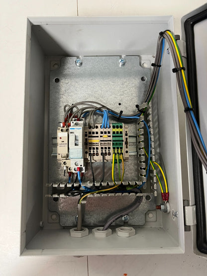 Industrial Control Panel w/ Omron H3CR Timer, Hager ERC216, Rittal Enclosure