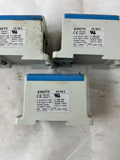 Lot of 3 Ensto KE 68.2 Distribution Terminal Blocks 320A 800V Cu/Al Power Connec
