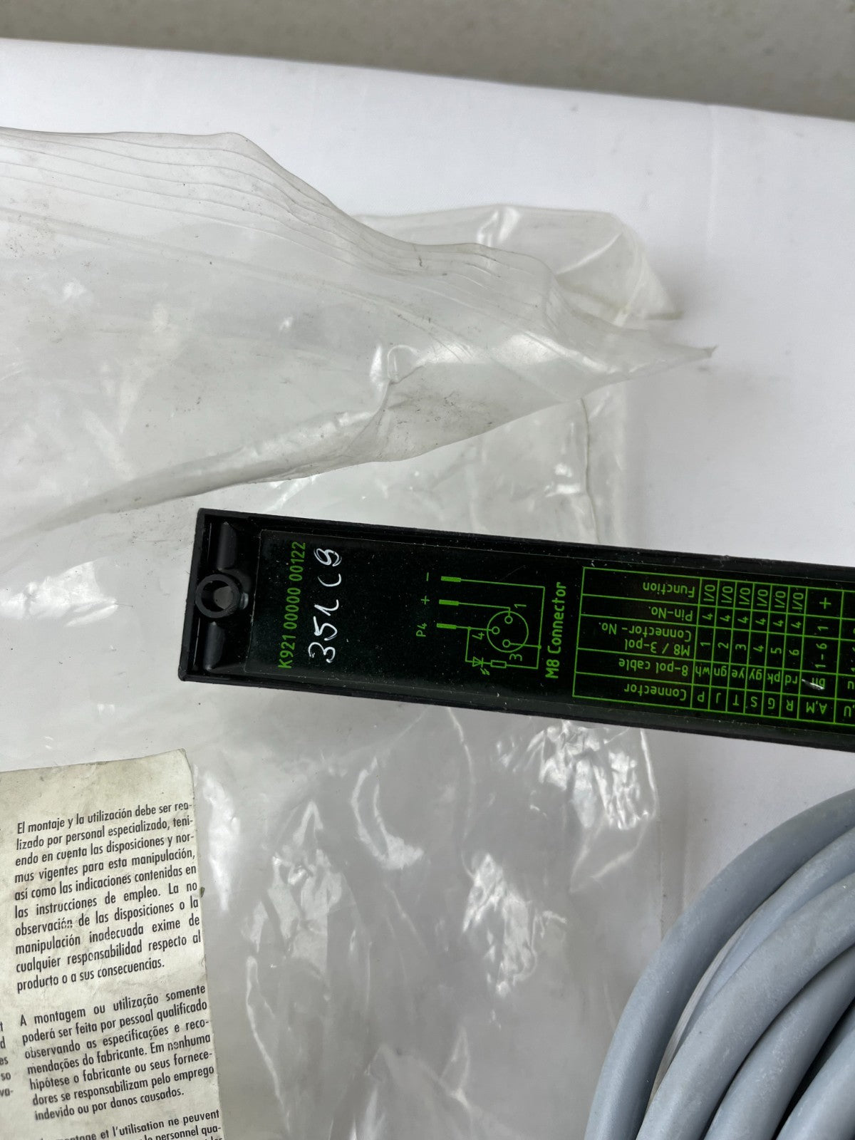 Murr Elektronik 382743 M8 3-Pin Sensor Connector Cable Code 351C9 Made Germany