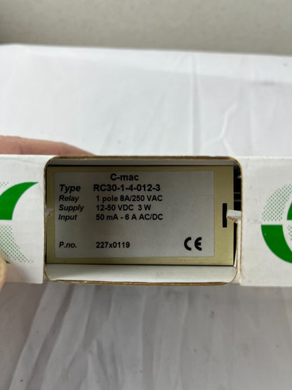 C-mac RC30-1-4-012-3 Current Monitoring Relay NEW 12-50VDC 8A NIB Denmark