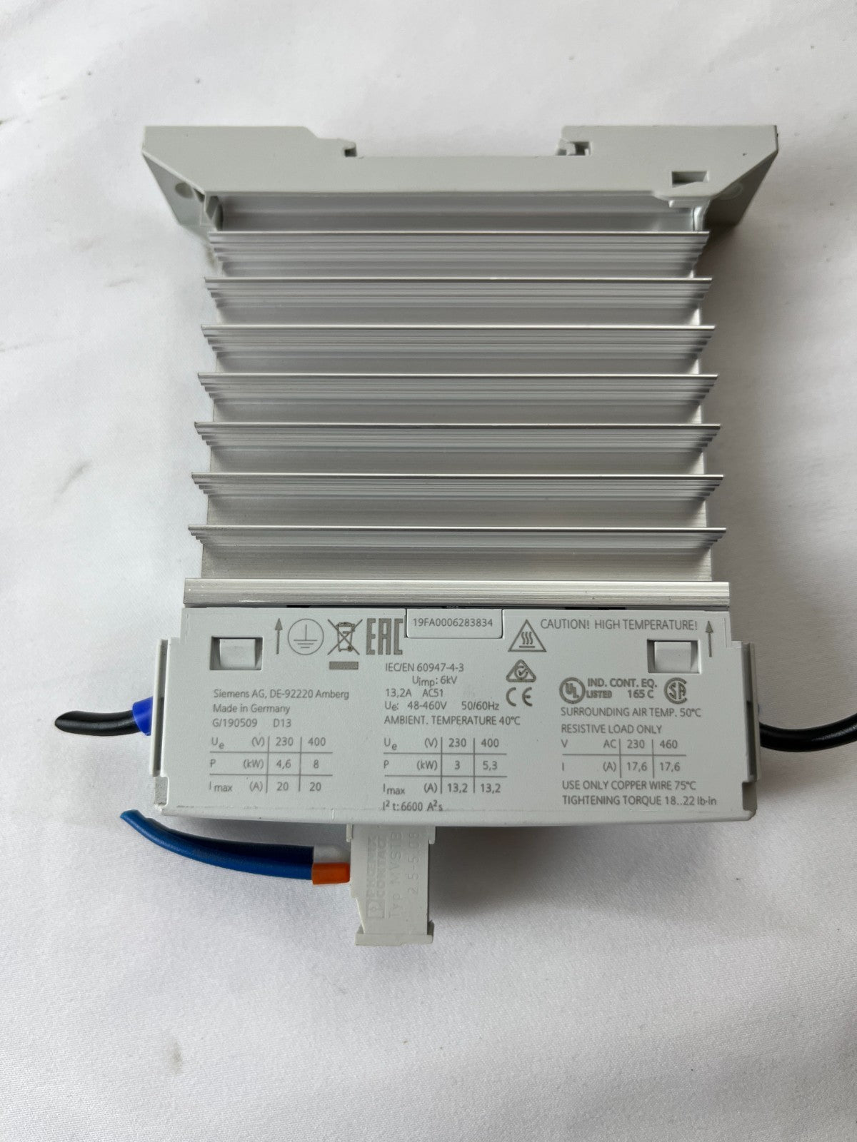 Siemens 3RF2320-1DA44 SIRIUS Solid State Relay 20A 460V 24VDC Coil Used Spare