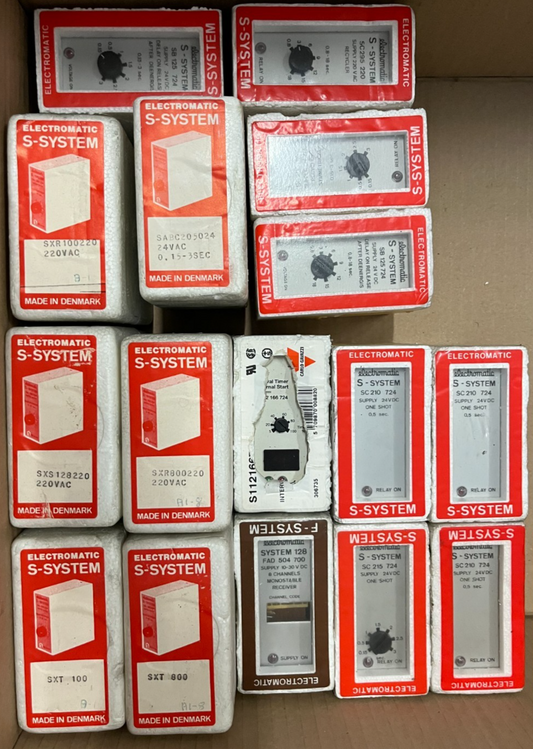 Lot 16x New Electromatic S‑System Timers SC210 724 SB125 724 SXT100 SXR100 220VA