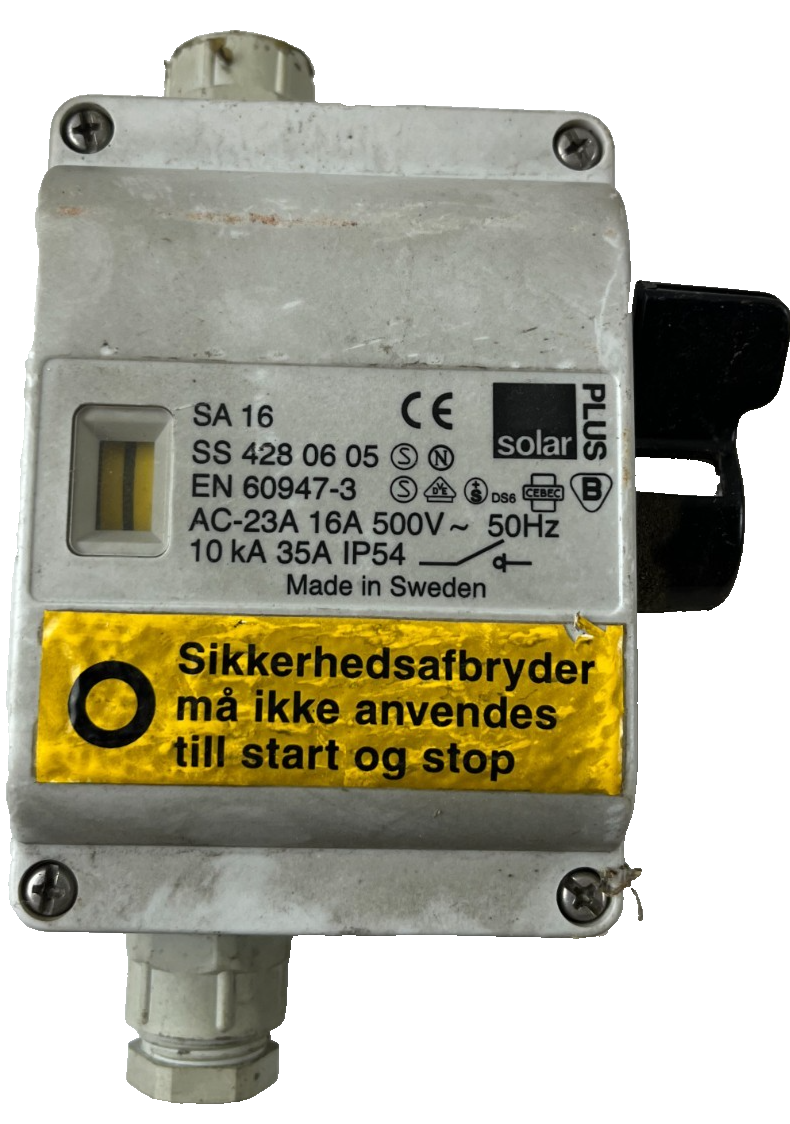Solar Plus SA16 16A 500V AC‑23A Safety Switch Isolator IP54 Used Spare Unit