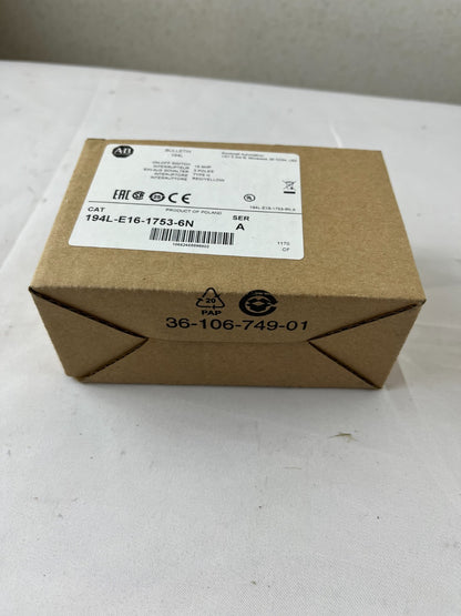 Allen‑Bradley 194L‑E16‑1753‑6N Load Switch 16 A 3‑Pole Red/Yellow Handle New