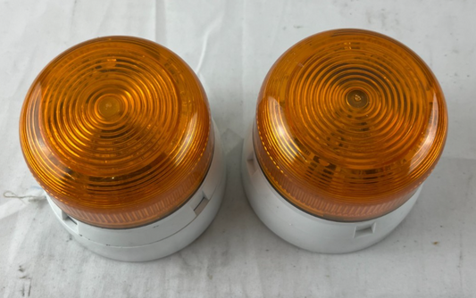 2x Industrial Amber Warning Beacon Light Surface Mount 24V Xenon Strobe NEW IP65