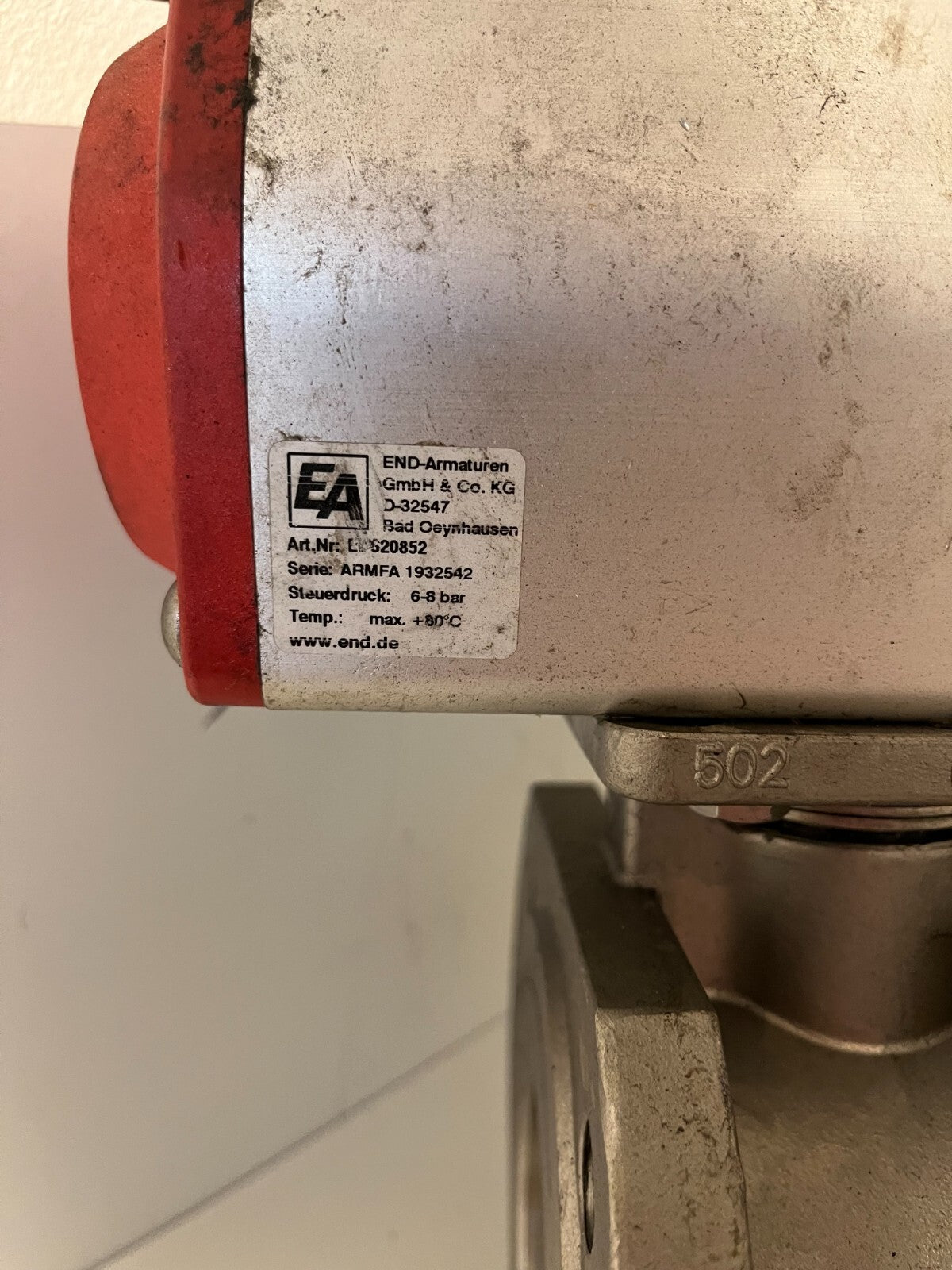 END-Armaturen ZK311308 DN65 Pneumatic Ball Valve Stainless Steel PTFE 16bar