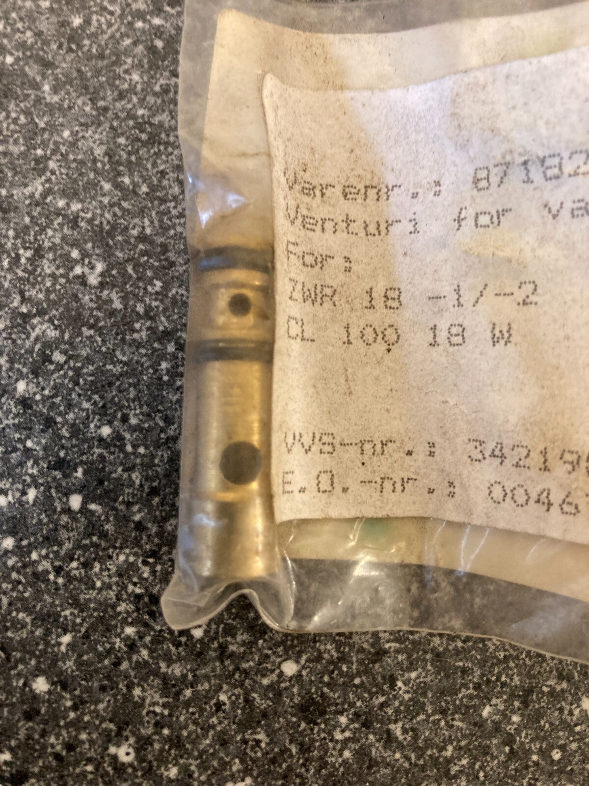 Junkers Bosch Boiler Venturi Valve PN: 8718205027 - NOS Original ZR/ZSR/ZWR