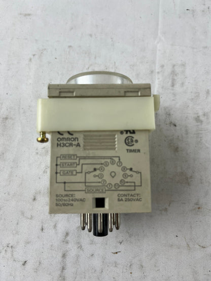 Omron H3CR-A Analog Timer Relay 100-240VAC 5A Panel Mount Used Spare Unit
