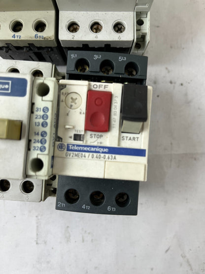 Telemecanique GV1-M06 GV2ME04 Motor Starter 0.16-1.6A Used Lot 4pcs Spares