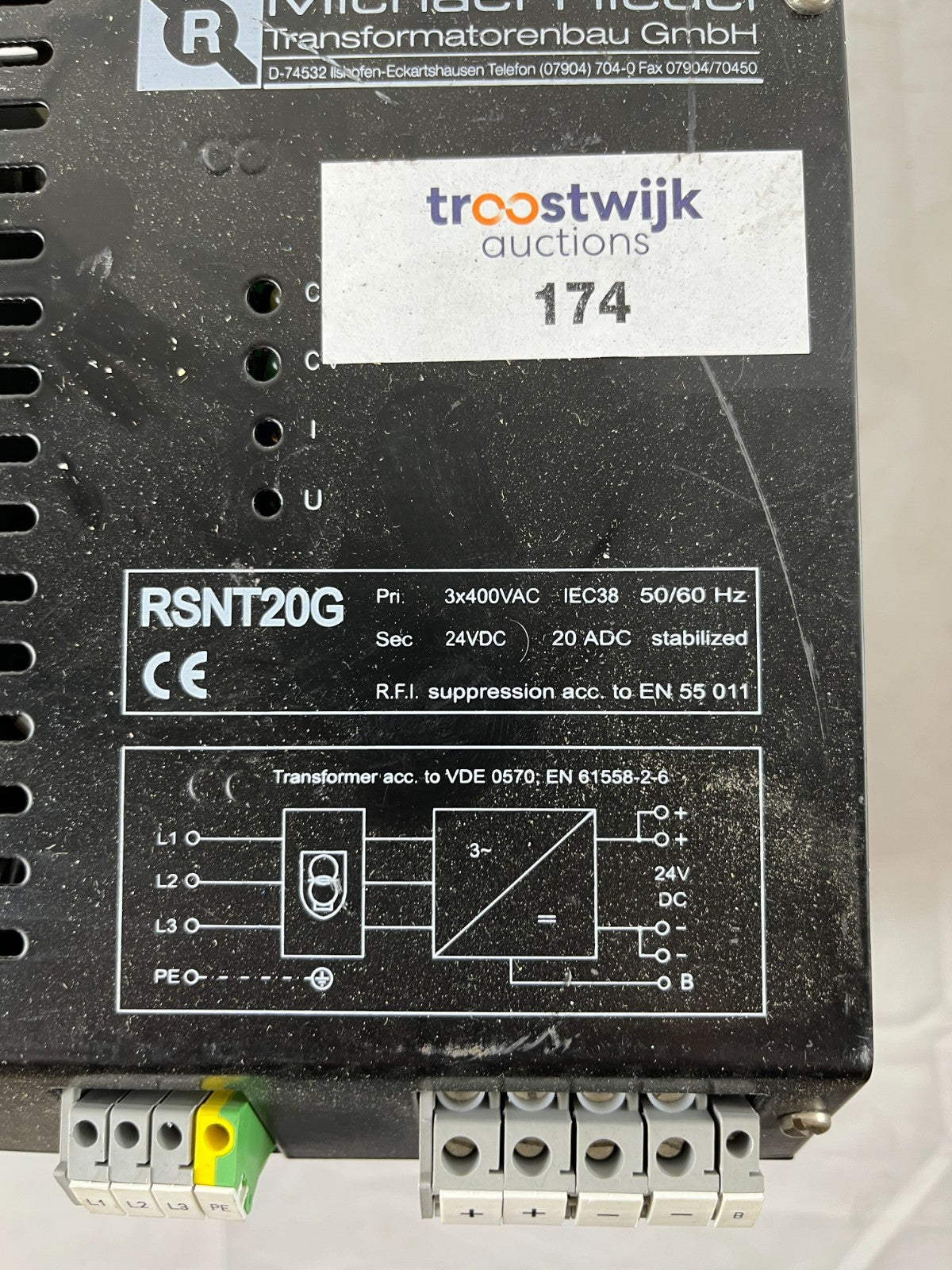 Michael Riedel RSNT20G 24VDC 20A Stabilized Power Supply 3x400VAC Used Spare
