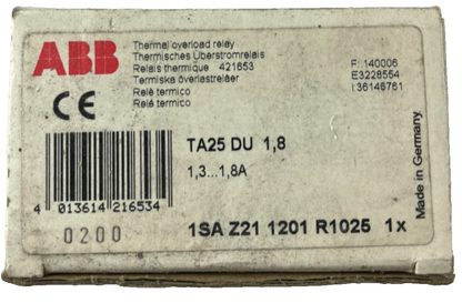 ABB TA25DU-1.8 Thermal Overload Relay 1.3–1.8A New in Box Spare Part