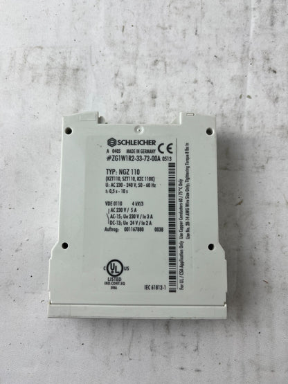 Schleicher NGZ 110 Timer Relay 230-240VAC 0.5-10s DIN Rail Used Spare Unit