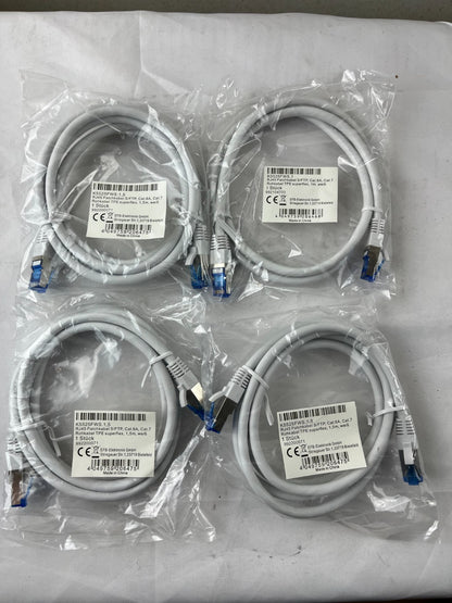 4x EFB K5525FWS NEW Cat.6A S/FTP Patch Cable 1.5m White 10 Gigabit Ethernet