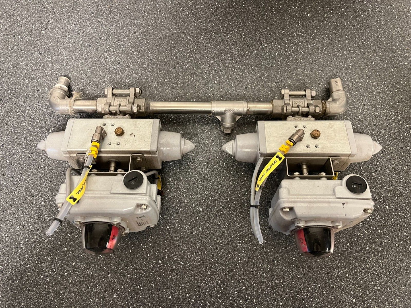 Festo Pneumatic Actuated Ball Valve Assemblies with 2x SRBC-C4 Sensor Boxes