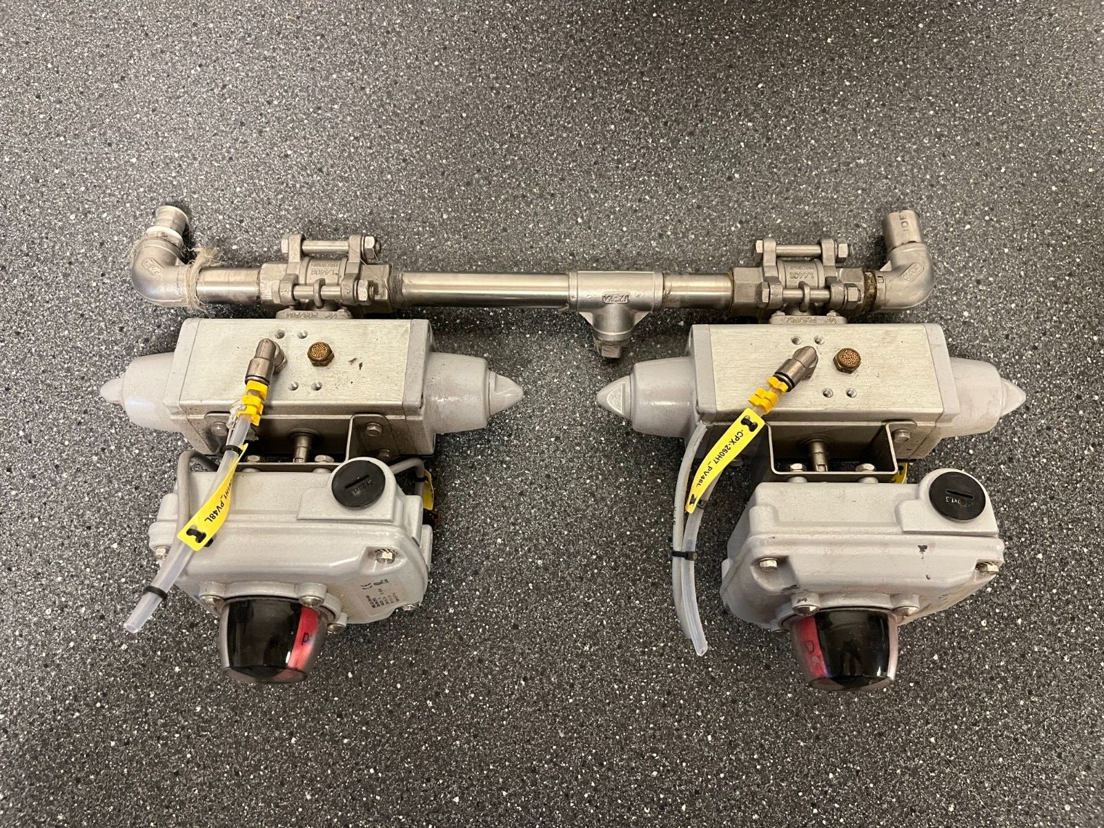 Festo Pneumatic Actuated Ball Valve Assemblies with 2x SRBC-C4 Sensor Boxes