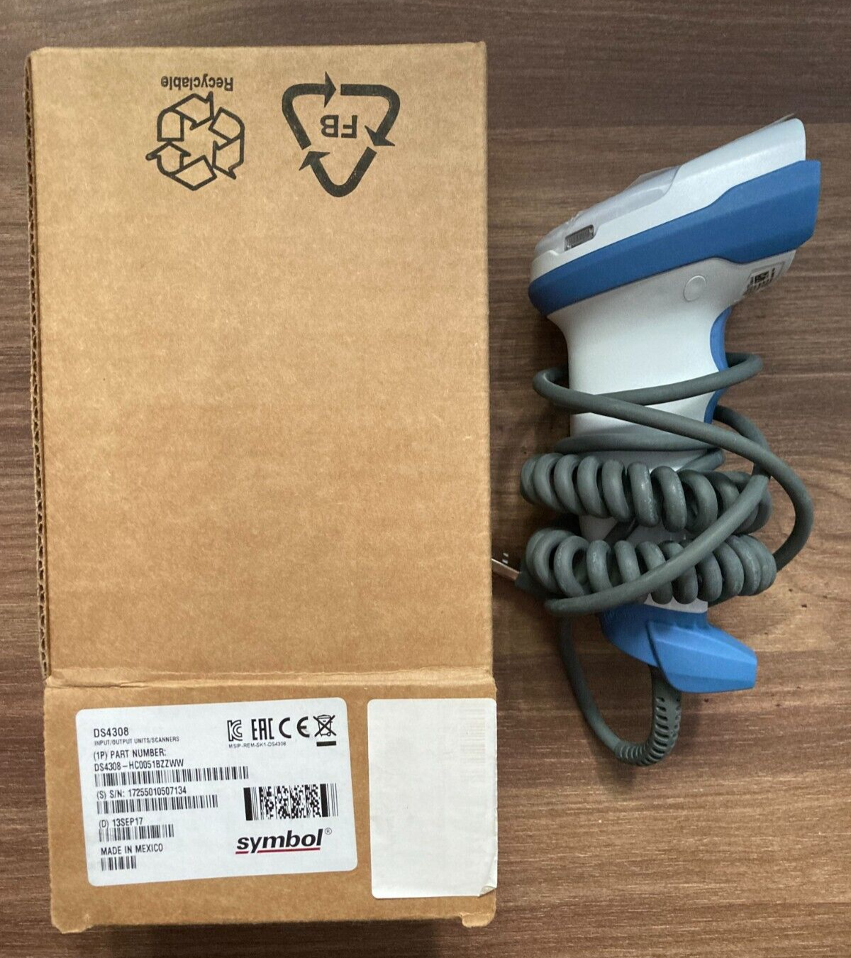 Zebra/Symbol DS4308-SR/HD Corded Area-Imaging USB Handheld Barcode Scanner 1D/2D