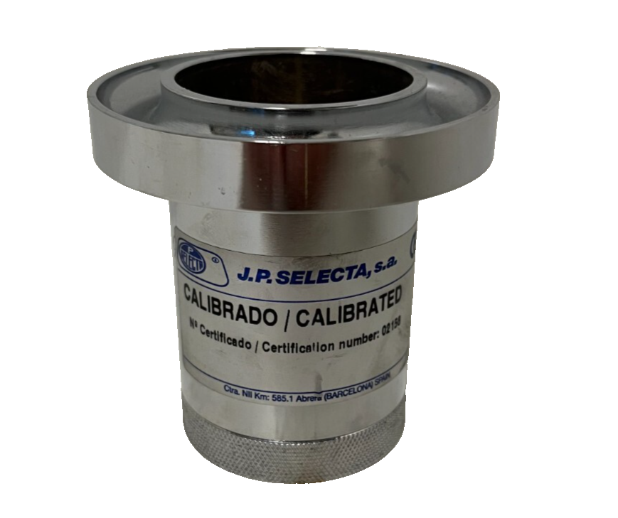 J.P. Selecta Calibrated Reference Vessel Stainless Cert 02158 Lab Hardly Used