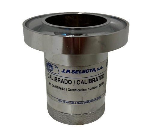 J.P. Selecta Calibrated Reference Vessel Stainless Cert 02158 Lab Hardly Used