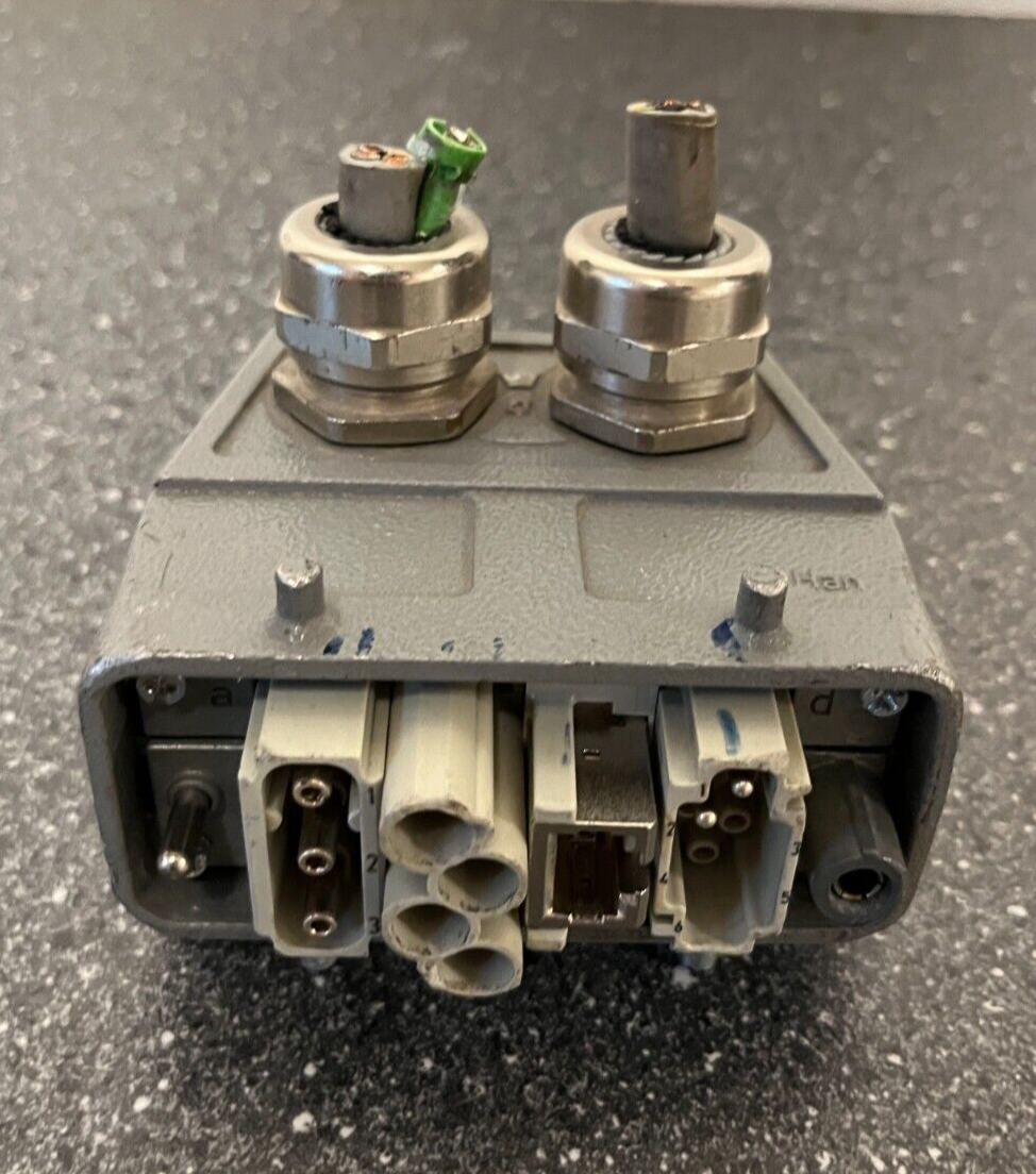 Harting Han Industrial Connector with Mixed Power & Data Modules - Used
