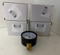 Lot of 4 Pressure Gauges 0-25 Bar / 0-1 MPa - Brass Connection - New in Box