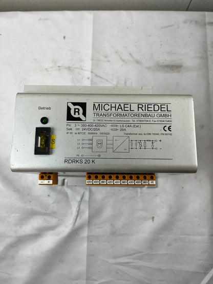 Michael Riedel RDRKS 20 K Power Supply 24VDC 20A 380-420VAC 3-Phase Used
