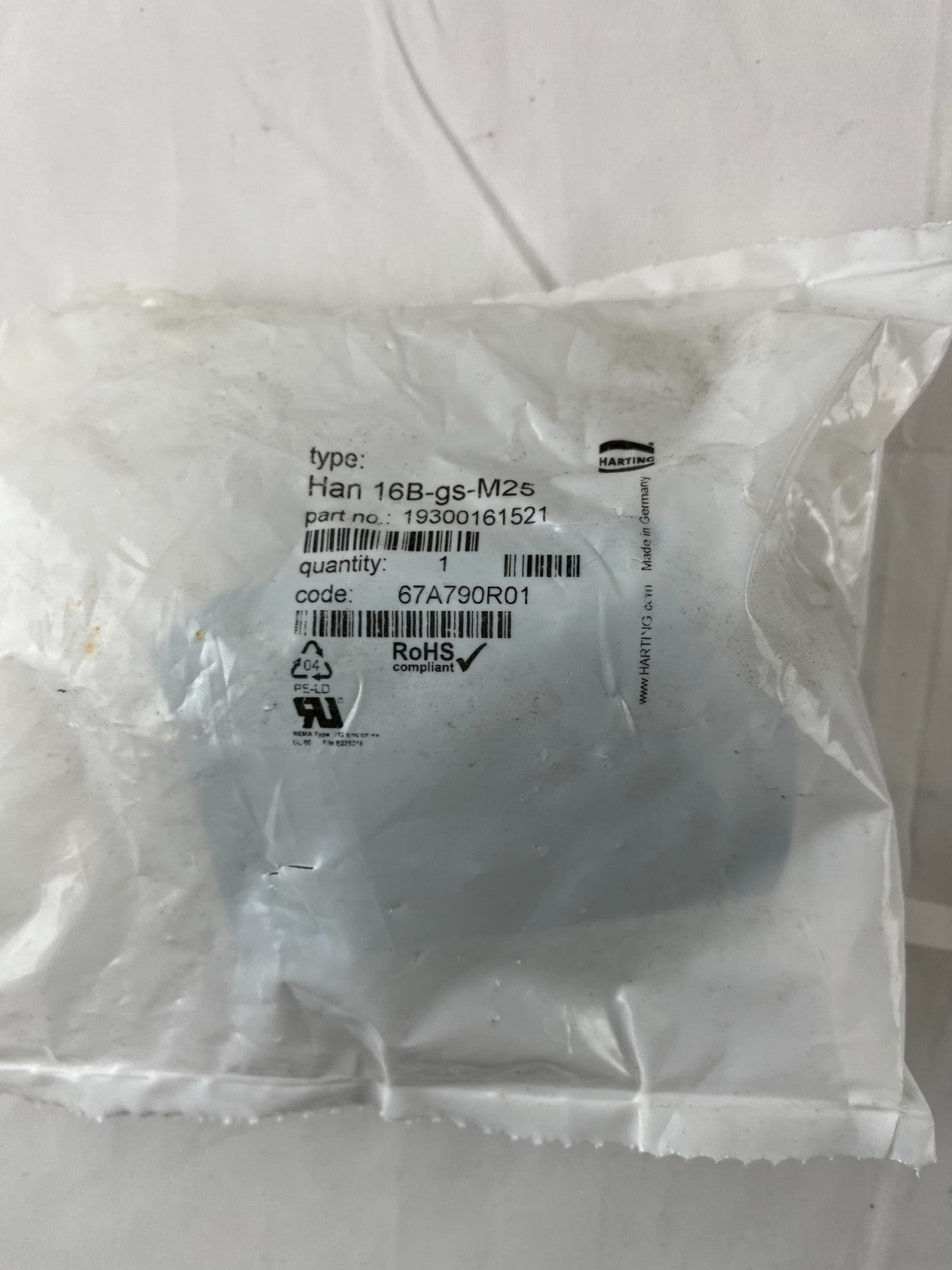 Harting Han 16B-gs-M25 Industrial Connector Hood Housing 19300161521 NEW