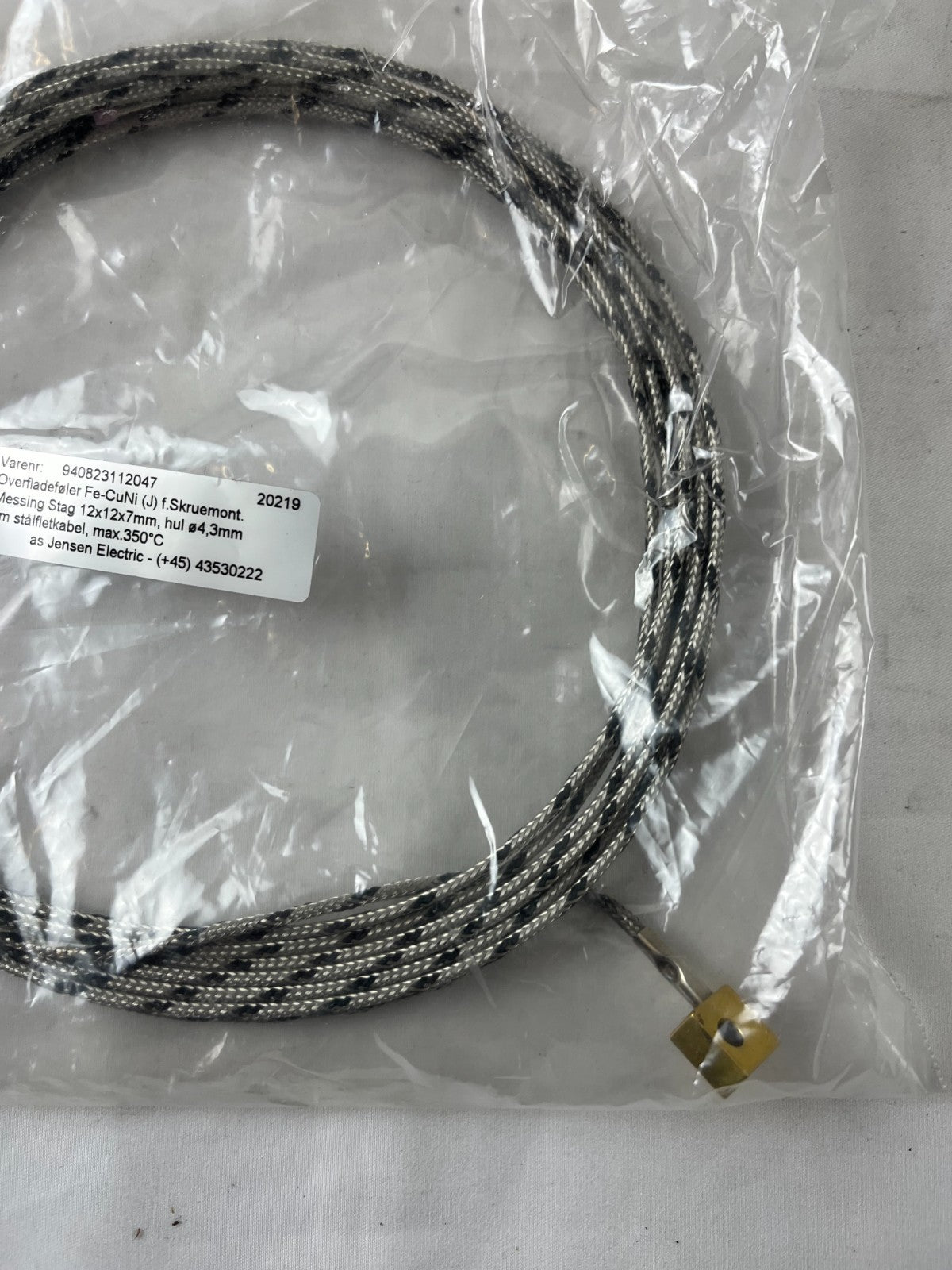 Type J Thermocouple Probe 5m Stainless Braided Cable 350°C Screw Mount New