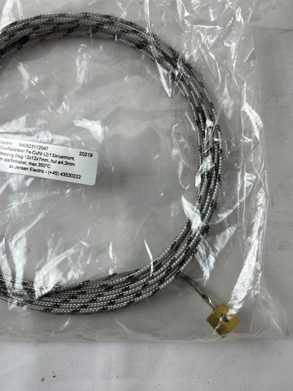 Type J Thermocouple Probe 5m Stainless Braided Cable 350°C Screw Mount New