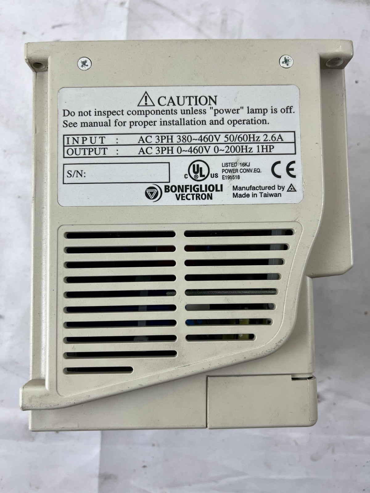Bonfiglioli Vectron SYN10 T 400 05 AF 1HP AC Drive VFD 380-460V Used Spare Unit