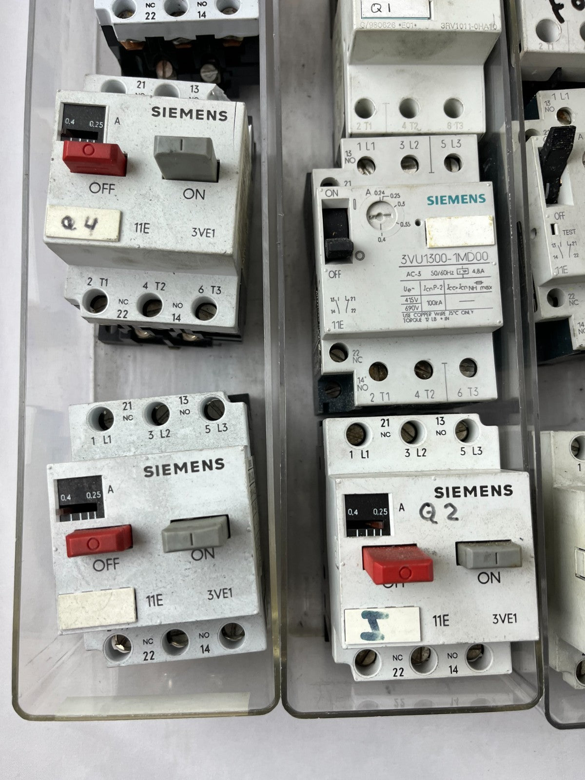 Siemens Motor Starter Lot 18pcs 3VE1 3RV 3VU MPCB Used Working Spare Units