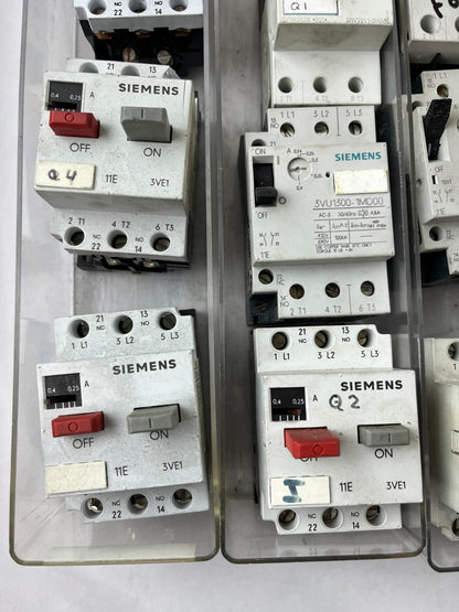 Siemens Motor Starter Lot 18pcs 3VE1 3RV 3VU MPCB Used Working Spare Units