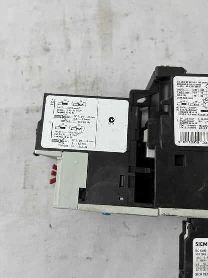Siemens Sirius 3RB2026-1QB0 Overload Relay + 3RT2026 Contactor w/ 3RH1921-1CA10