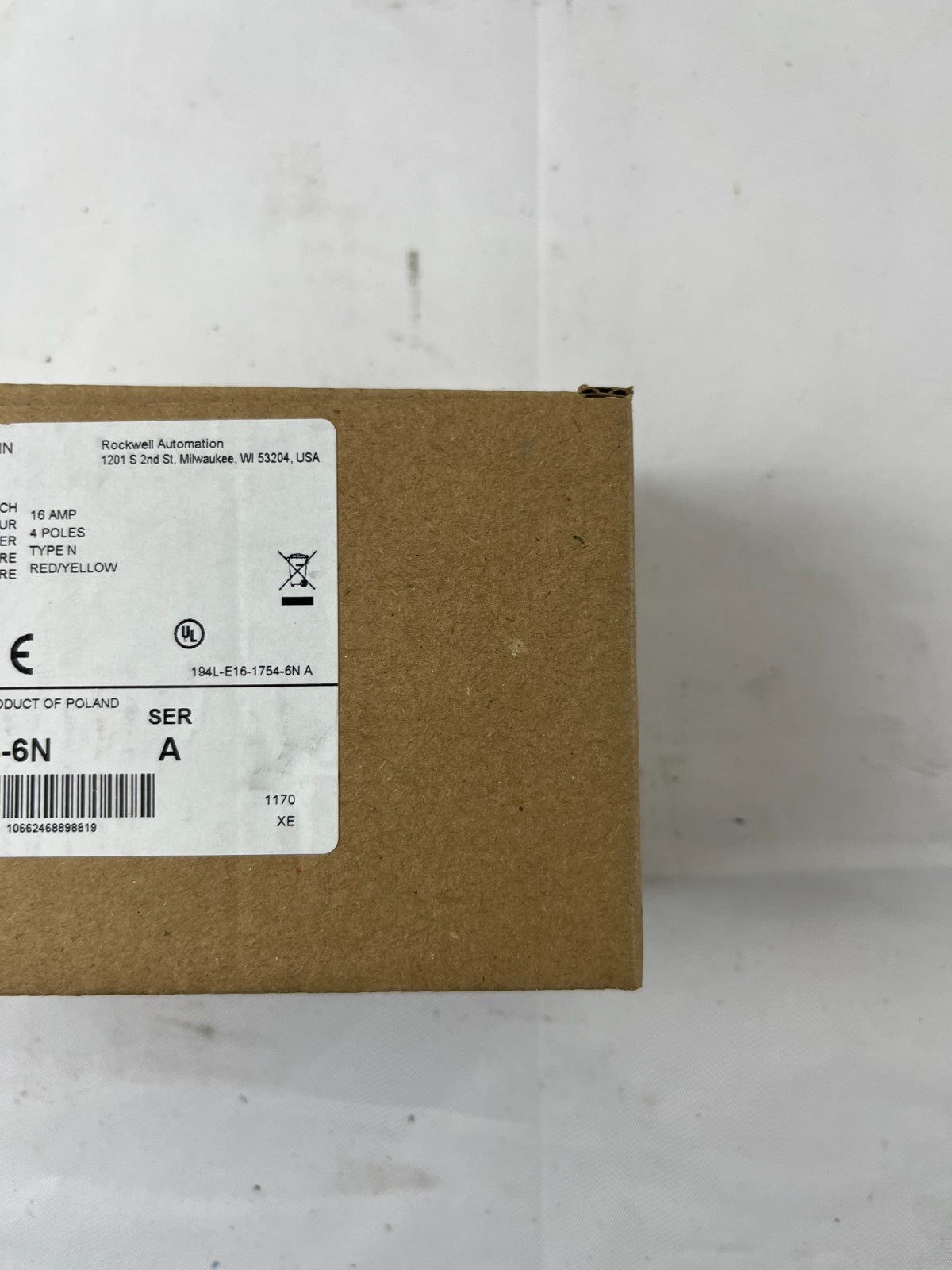Allen Bradley 194L-E16-1754-6N Load Switch 4-Pole 16A Emergency Switch NEW