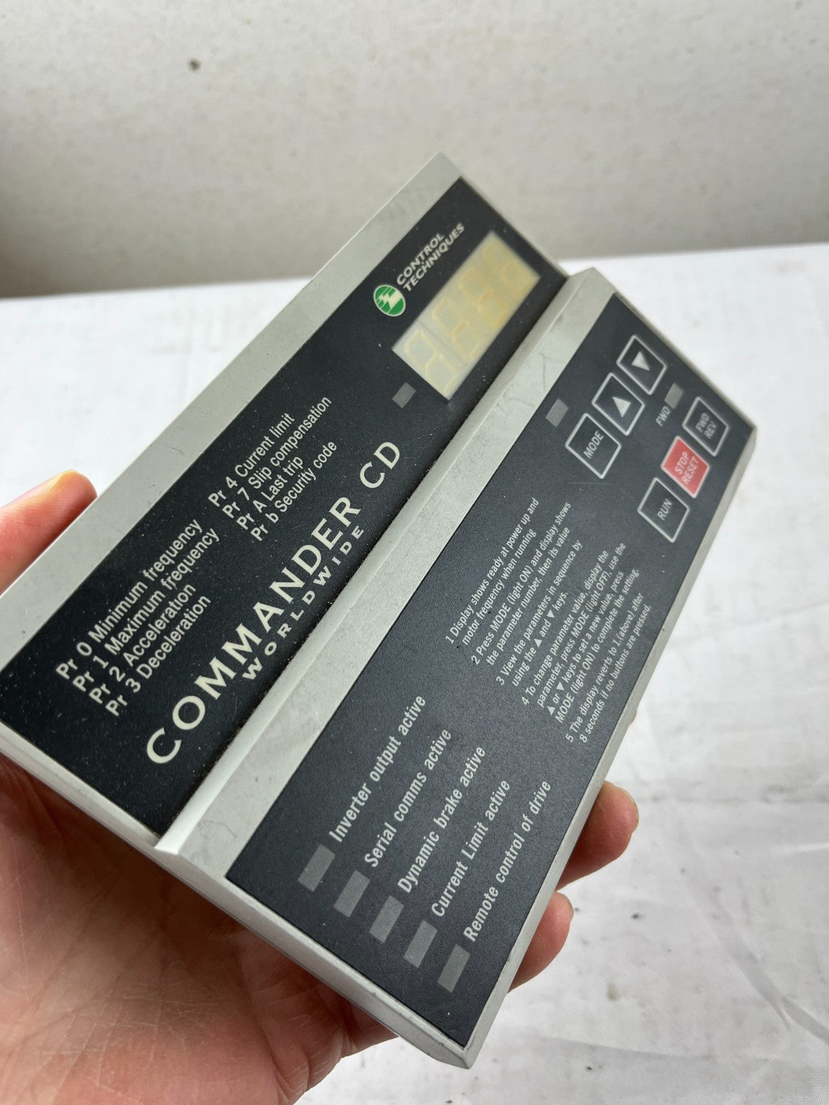 Control Techniques Commander CD Keypad Operator Panel DCN 93400 Used Working