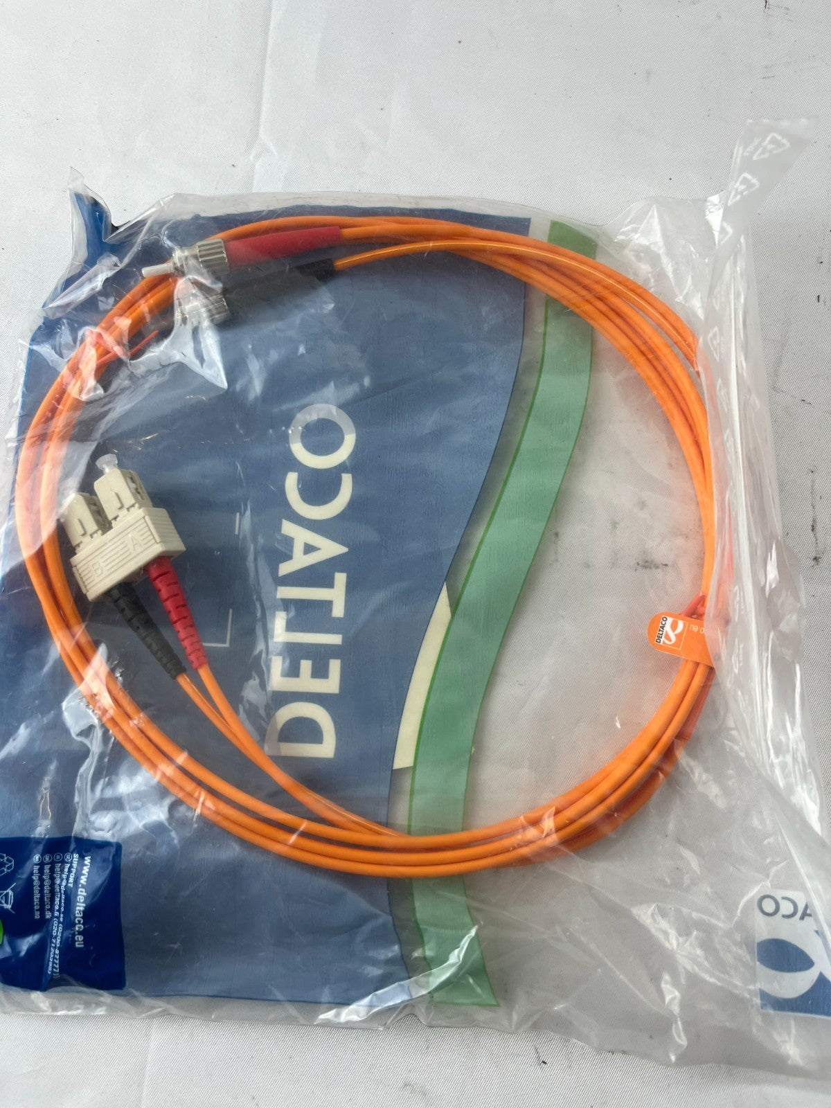 62.5/125 OM1 Fiber Patch Cable 2m SC Duplex to ST Duplex LSZH New Spare Part