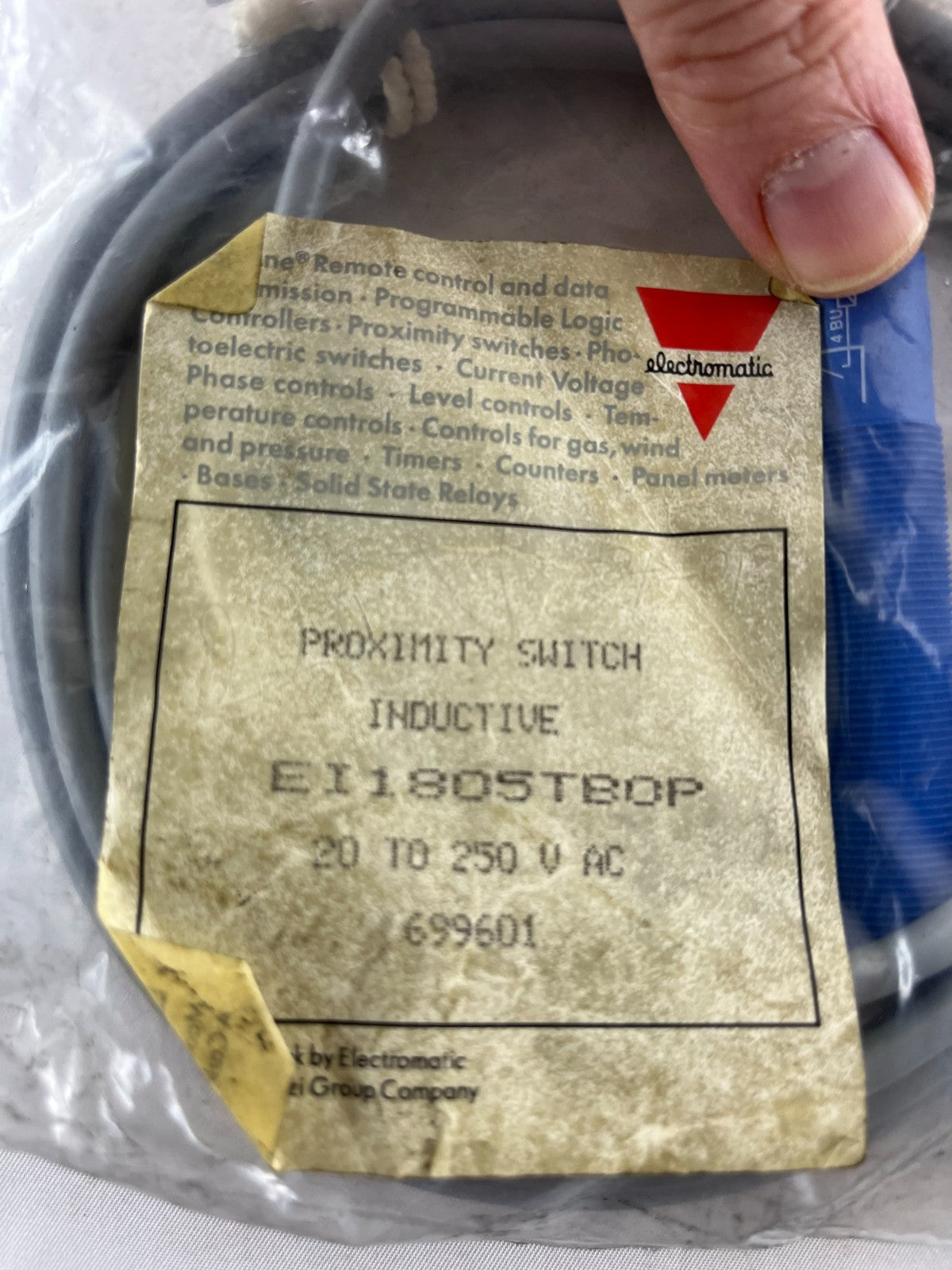 Electromatic E11805TBOP Inductive Proximity Switch 20-250V AC New Spare Unit