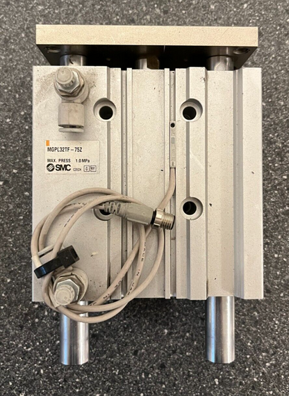 SMC MGPL32TF-75Z Guided Pneumatic Cylinder, 32mm Bore, 75mm Stroke, Tested